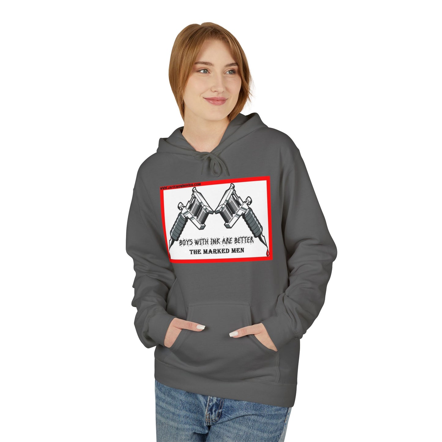 Hoodie - "Boys with Ink Are Better" Tattoo Gun Design
