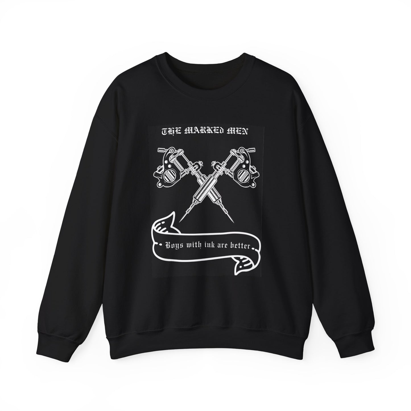 Tattoo Club Crewneck Sweatshirt — "Boys with Ink Are Better" Graphic