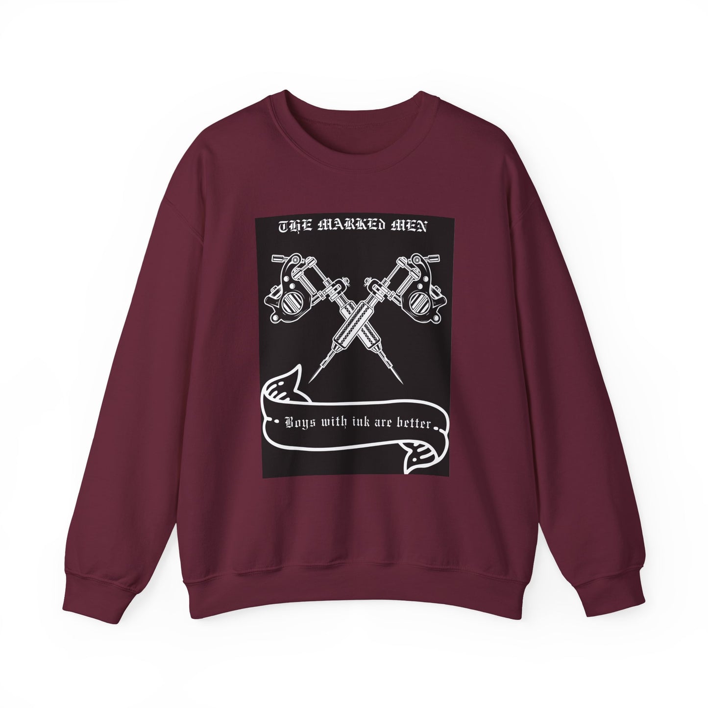 Tattoo Club Crewneck Sweatshirt — "Boys with Ink Are Better" Graphic