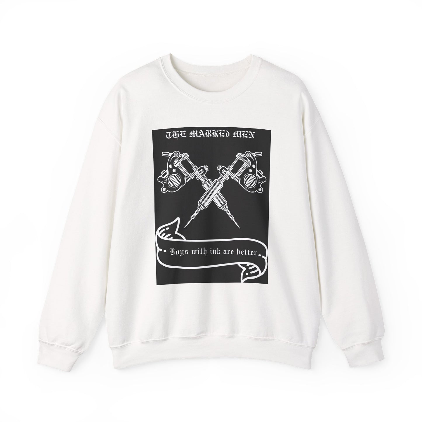 Tattoo Club Crewneck Sweatshirt — "Boys with Ink Are Better" Graphic