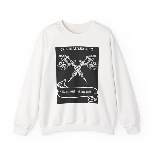 Tattoo Club Crewneck Sweatshirt — "Boys with Ink Are Better" Graphic